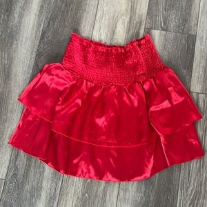 Shein Red Satiny skirt
